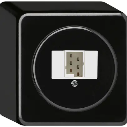 Scatola di raccordo AP basico 1×TT83 nero 