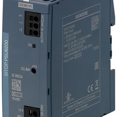 Stromversorgung Siemens SITOP, IN: 120…230VAC (120…240VDC), OUT: 24VDC/2.5A 