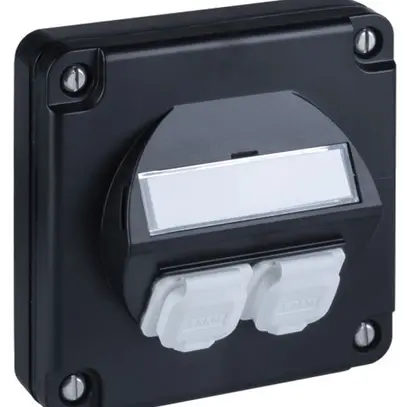 UP-Anschlussdose R&M SplashLine, für 2×Kat.6A, IP54, schwarz 