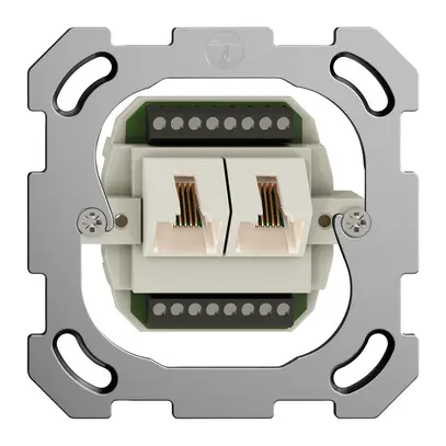 Einsatz zu UP-Anschlussdose 2×RJ45/u 8P getr. FH ITplus 