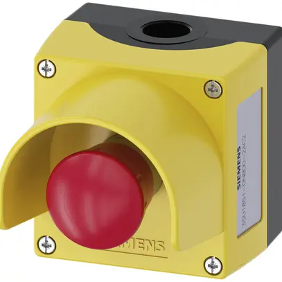 Poussoir champignon Siemens SIRIUS ACT, 2O, collerette, métal rouge/jaune 