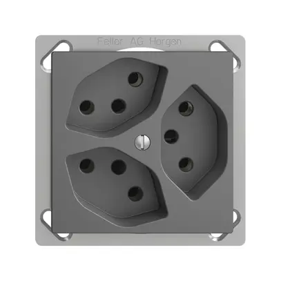 Presa INS EDIZIOdue 3×T13 grigio scuro 