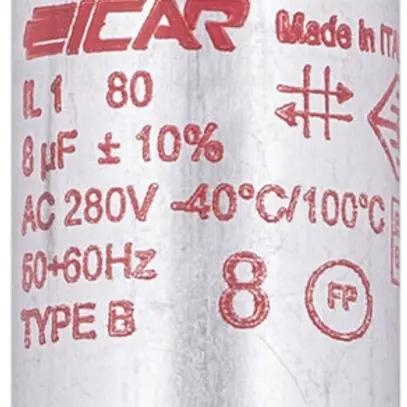 Condensateur ICAR IL 1/80 30X78MM 8µF 250V p.luminaire (parallèle) Ø30×78mm 