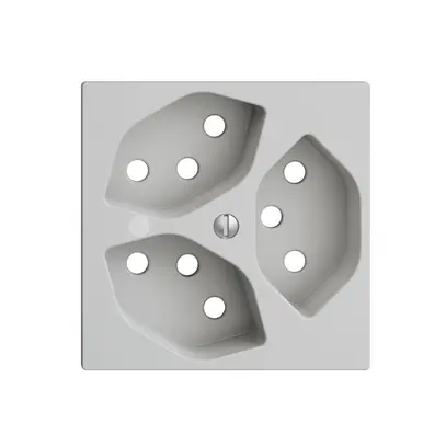 Kit frontal EDIZIOdue gris clair, 60×60mm 3×T13, lentille, 