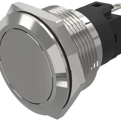Contact à poussoir EAO 82 1COM raccord ficher plat Ø22mm encliqueté acier aff. 