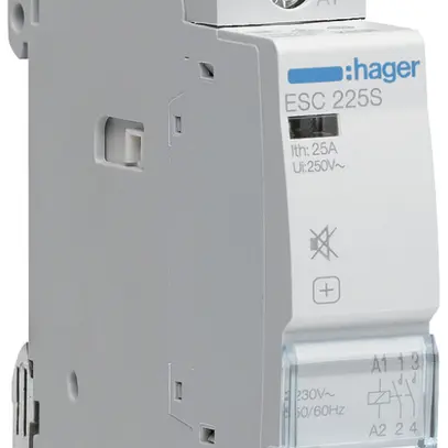 Contattore AMD Hager ESC 230VAC 2 chiusura 0 apertura 25A senza ronzio 1UM 