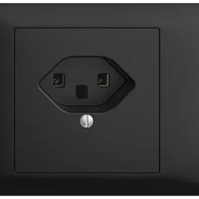 Prise INC EDIZIOdue T23 16A noir 53mm, bornes à vis 