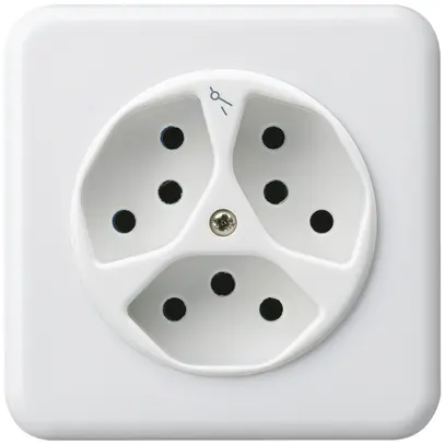 Presa INC basico 3×tipo 13/1 bianco con protezione bambini 