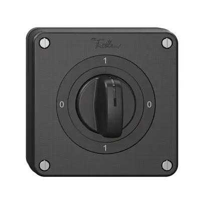 Interrupteur rotatif NUP NEVO, 0/1L, avec manette, KS, 0-1-0-1, noir 