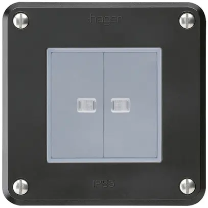 Interruttore INC robusto IP55 schema 3+3 2×illuminato nero per combinazione 