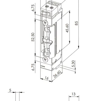 Apriporta precaricato BSW B5001--K, 10…24VDC, disecc.ch. scrocco a raggiera 