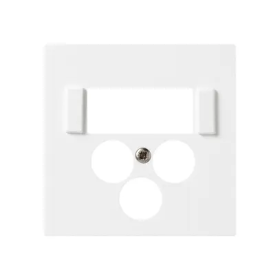 Placca frontale 3×Koax+2×RJ45 kallysto multimedia R&M bianco 
