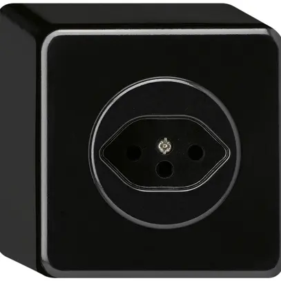 Prise AP basico type 13 noir h=54mm 