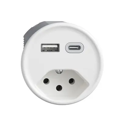 Presa USB tipo A+C + tipo 13 Feller STANDARDdue Q 230V 3000mA bianco 