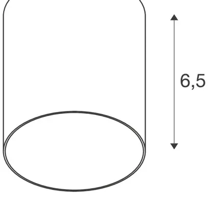 Leuchtenschirm SLV PURI 2.0 Tube rund gerade Ø55×65mm schwarz 