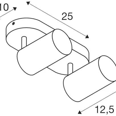 Spot SLV ASTO TUBE GU10 2×10W Ø70×125mm blanc 