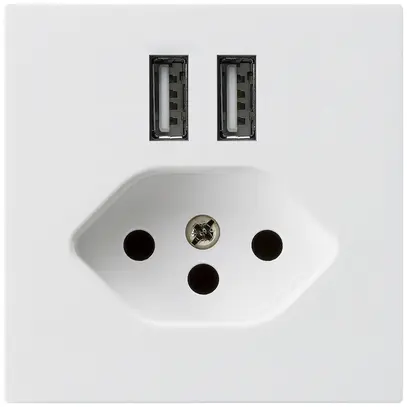 Presa 2×USB & T13 kallysto A 2400mA bianco 