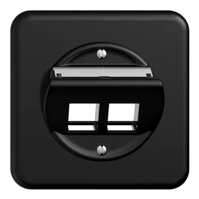 Kit de montage ENC Sdue, avec capot de sortie oblique p.2×Keystone noir 