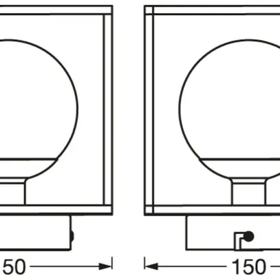 Decken-/Wandleuchte LEDVANCE DECOR SQUARE G9 1×28W IP44 150×150mm schwarz 