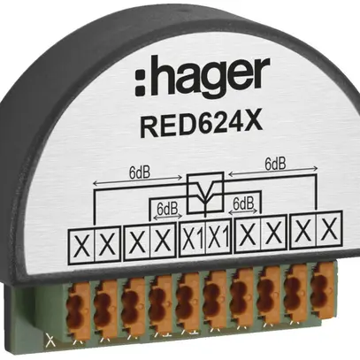 Distributore audio/video INC Hager 4 volte 2-fili, per citofono 