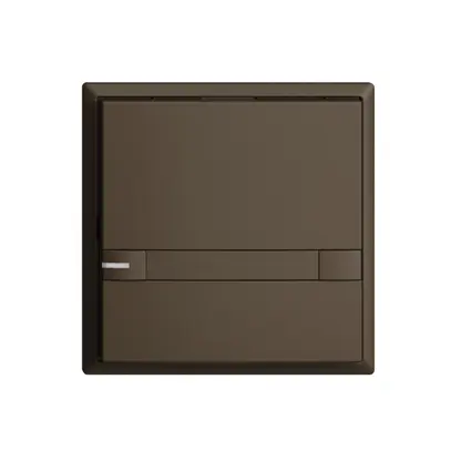 Poussoir univ. ENC 1×2t bornes à vis EDIZIOdue coffee, avec papier+LED 