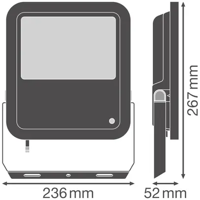 Proiettore LED LEDVANCE FLOODLIGHT100 SEN 69W 10000lm 840 IP66 100° 236×52 ne 
