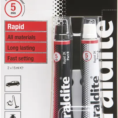 Colle à deux composants Araldite Rapid tubes individuels 240s 2×15ml 