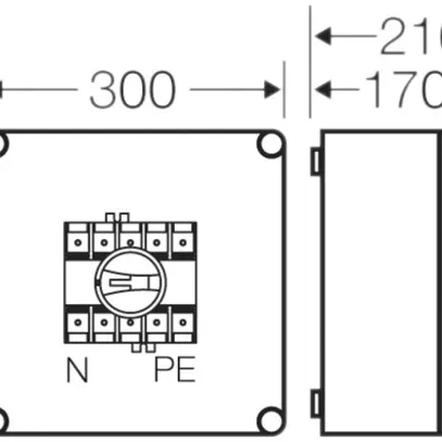 Boîtier commutateur de charge Hensel Mi, 100A, 3 pôles+PE+N 