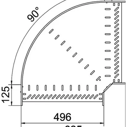 Gomito BET RB 90° 85×500mm acciaio zincato a nastro 