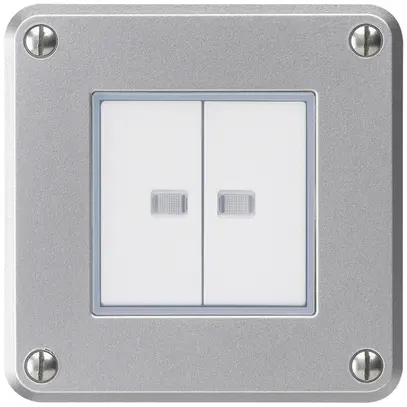 Contatto pulsante INC robusto IP55 2×1P alluminio 2×illuminato 