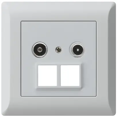 Prise multimédia ENC kallysto.line R/TV 11dB 2GHz gris clair 