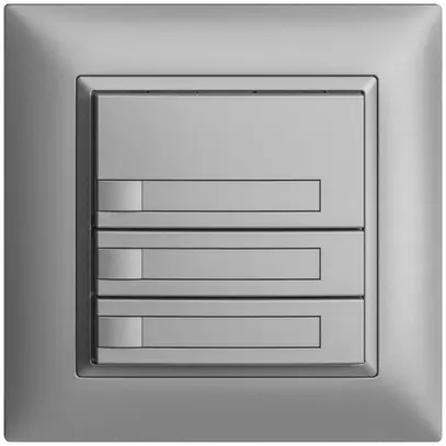 Poussoir ENC KNX 3× EDIZIOdue silver RGB sans LED avec insert papier 