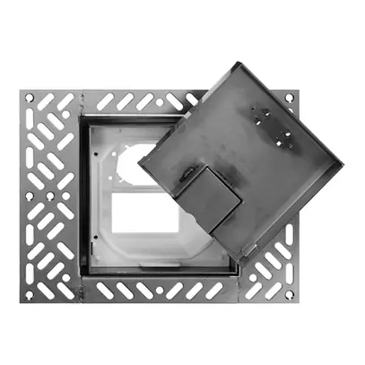Boîte de sol pour FM+FLF 130×130 à fleur, couv.ins. chromé, poli 