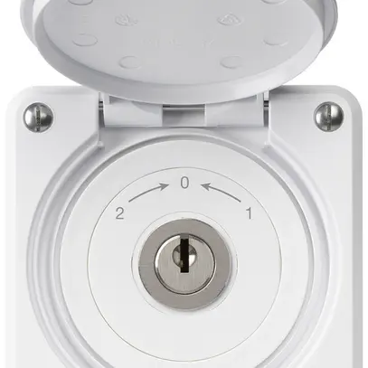 Contact pivotant à clé ENC robusto IP55 blanc avec clapet inverseur 