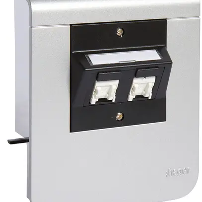 Supporto d'apparecchio Hager per SL20055 decorazione alluminio, 2×cat.5e 