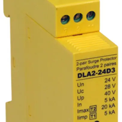 Parasurtenseur AMD Flury DLA2 20kA 24VDC, 2×2 fils 0.4…1.5mm² 
