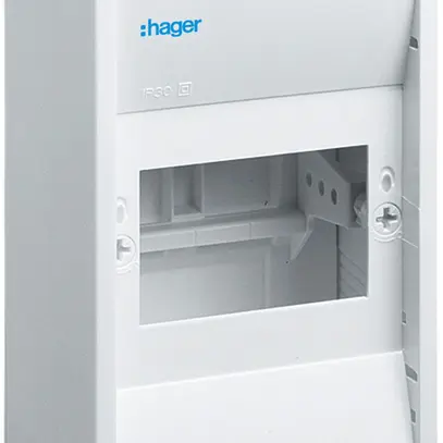 Distributore AP Hager mini gamma 1-fila 4UM IP30 110×180×82mm 