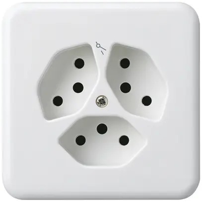 Presa INC basico 3×tipo 13/1 bianco con protezione bambini per BOMI 