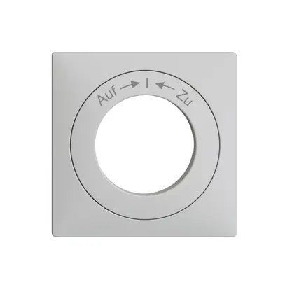 Kit front. EDIZIOdue Auf->I<-Zu 60×60mm gris clair, pour interr.rot 