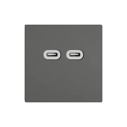 Prise de charge USB EDIZIO.liv SNAPFIX® 230VAC 18W 2×USB C grf 