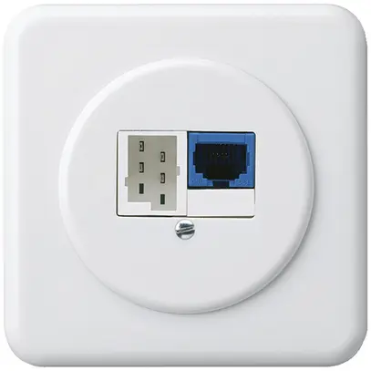 Insert pour prise ENC DSL basico 1×RJ45/1×T+T blanc 