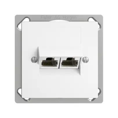 Prise INC 2×RJ45/s 4P sép.EDIZIOdue blanc ITplus 