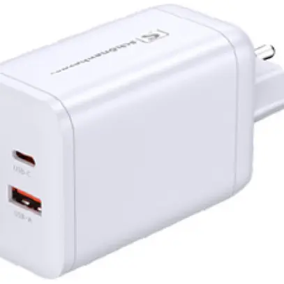 Prise de charge USB M. Schönenberger 1×USB-A 1×USB-C 3000mA 3…20V blanc 