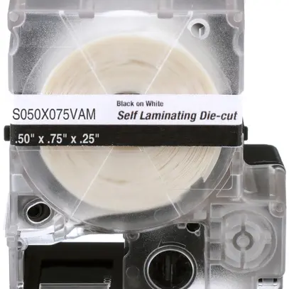 Cassetta di etichette Panduit MP, autolaminante, 12.7×19.1mm chiaro/bianco 