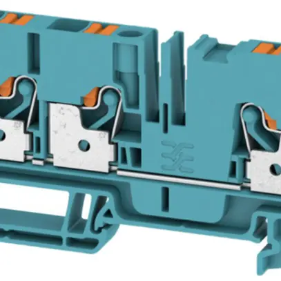Borne de passage Weidmüller A3C PUSH IN 6mm² 3 connex.TS35 bleu 