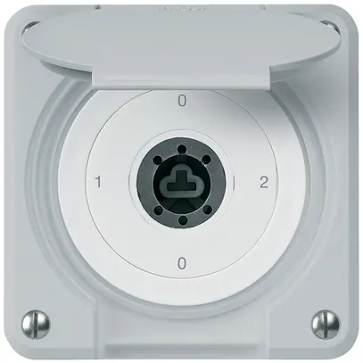 UP-Schlüsselschalter robusto IP55 Klappdeckel ohne Zylinder S2/1P grau Kombi 