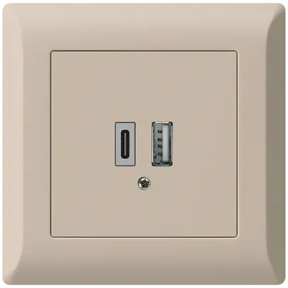 Presa di carica USB INC kallysto.line 18W PD 1×tipo A 1×tipo C beige 