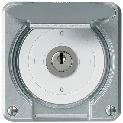 Interruttore a chiave INC robusto IP55 con copertura S0/2P alluminio p.combi 