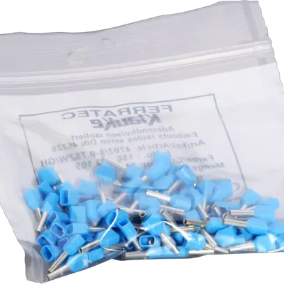 Embout de câble jumelé isolé 2×0.75mm²/8mm bleu 