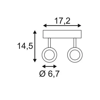 Plafoniera/lpda a muro SLV ENOLA_B, 2×GU10 50W IP20 bianco 